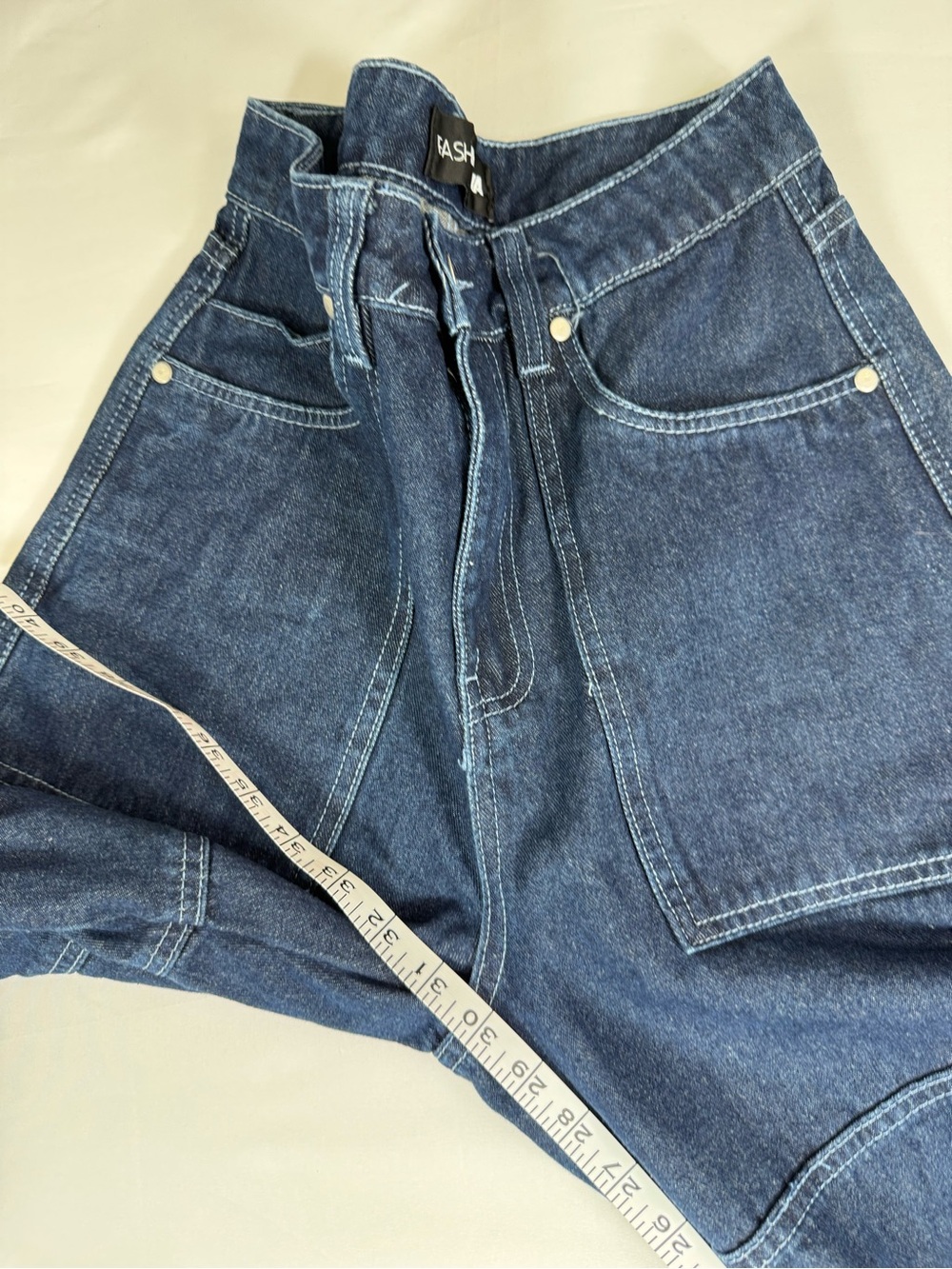 FASHION NOVA Womens Cargo Carpenter Wide Leg Jeans 3 Baggy Utility Streetwear - Picture 12 of 14